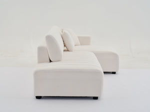English Elm Scandinavian Channel Tufted L Shaped Sectional Sofa with Plush Foam Cushioned Seating B2730S00042
