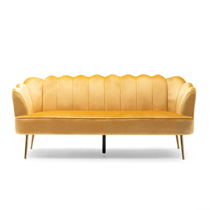 English Elm Christopher Knight Home® - 3 Seater Sofa - Luxurious Honey Velvet Upholstery With Gold Legs, Modern Glam Design For Any Space 70395.00A_70395.00B