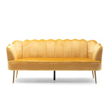 Christopher Knight Home® - Noble House - Reitz Modern Glam Velvet Channel Stitch 3 Seater Shell Sofa