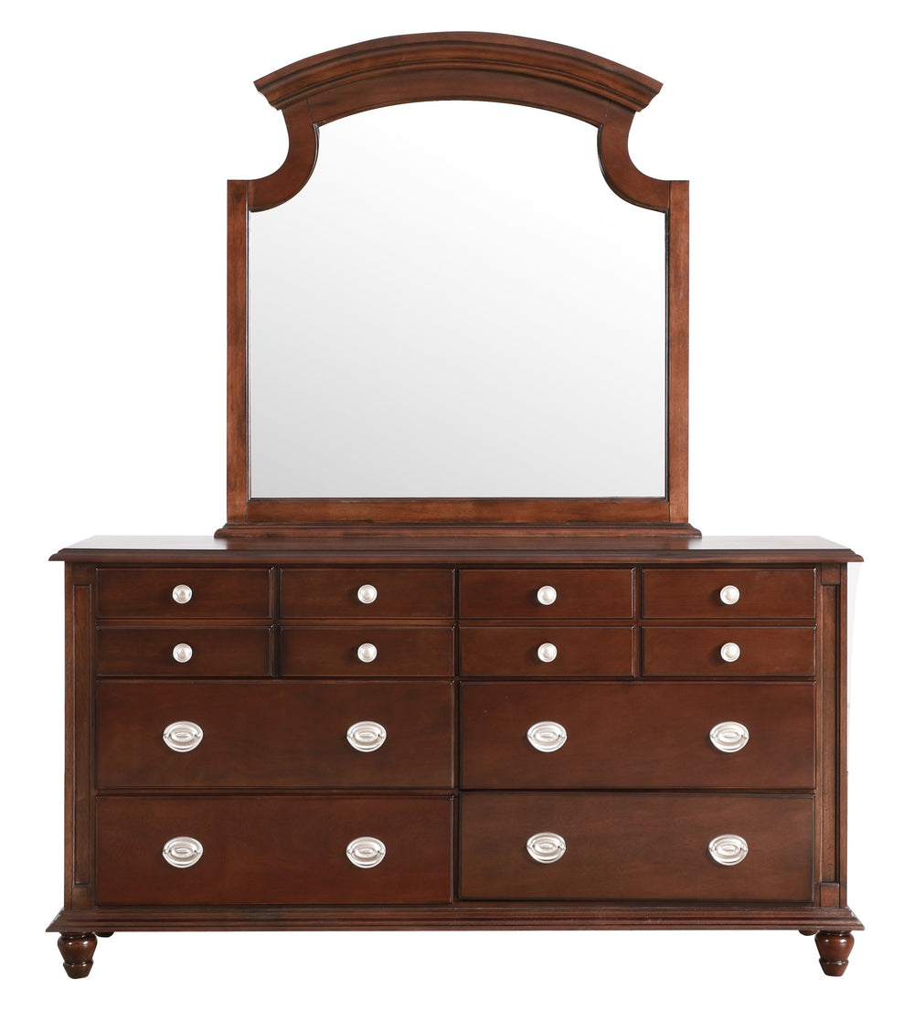 English Elm Summit G5950-D Cappuccino Dresser with 6 Dovetail Drawers, 65" Wide Wood Veneer Storage Chest, 35" H B078108348