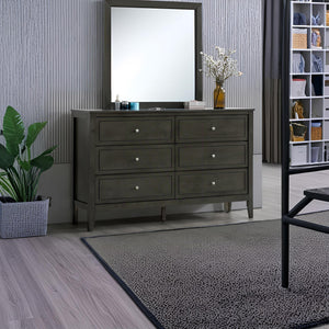 English Elm Daniel Assembled 5-Drawer Chest with English Dovetail Drawers, Metal Hardware & Solid Wood Frame Gray 62 L x 40 W x 19 H B078P400749