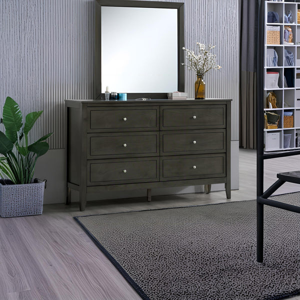 English Elm Daniel Assembled 5-Drawer Chest with English Dovetail Drawers, Metal Hardware & Solid Wood Frame Gray 62 L x 40 W x 19 H B078P400749