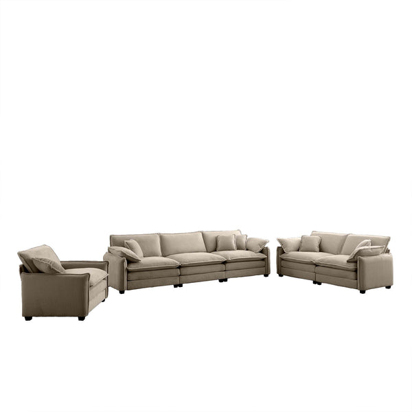 English Elm 3 Piece Oversized Sectional Sofa Set In Tan Corduroy - Comfortable Modular Design For Any Space W714S00707
