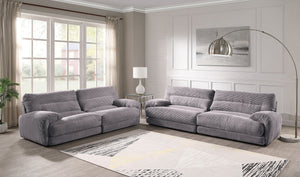 English Elm Cadenza Gray Corduroy 2-Piece Living Room Set – Stylish Comfort, Durable Design & Easy Maintenance B2726S00200