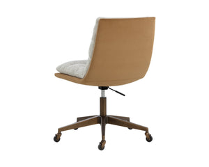 Sunpan STINSON OFFICE CHAIR - Mid-Century Modern Comfort in Hailey Moon or Kona Camel Upholstery 112332