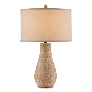 Joppa Table Lamp - Artisan Crafted Rope Design with Natural Linen Shade for Contemporary Spaces