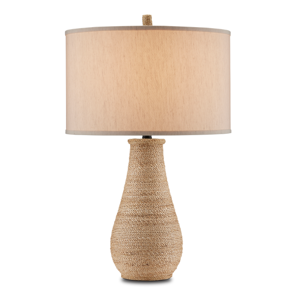 Joppa Table Lamp - Artisan Crafted Rope Design with Natural Linen Shade for Contemporary Spaces