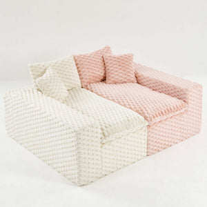 English Elm Luxury Color-Block Turtle Velvet Sofa - Modular Comfort For Stylish Living Rooms & Cozy Gatherings W3371S00047