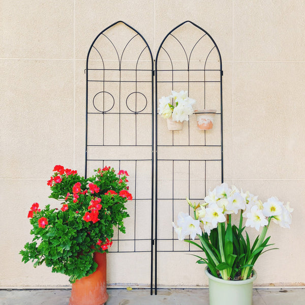 English Elm 4 Pack Powder-coated Steel Garden Trellises Rustproof Climbing Plant Support Panels W158681138