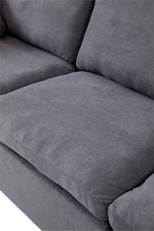 English Elm Chenille Oversized 3-Seater Sofa Couch with Double-Layer Plush Cushions, Ergonomic Arms & Lumbar Support W1960S00009