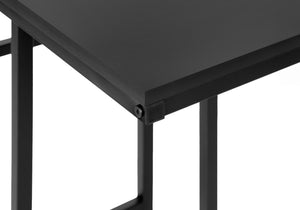 English Elm Accent Table, Modern C-Shaped Design For Versatile Use As Snack Or Laptop Stand, Black Finish B2710P218970