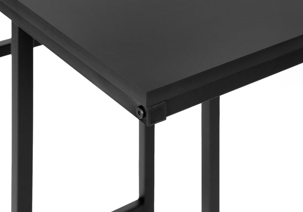 English Elm Accent Table, Modern C-Shaped Design For Versatile Use As Snack Or Laptop Stand, Black Finish B2710P218970