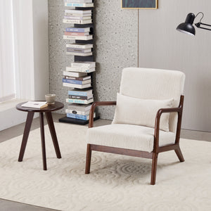 English Elm Mid-Century Modern Accent Chair & Coffee Table Set - Vintage Luxury For Stylish Living Spaces! W2989P362830