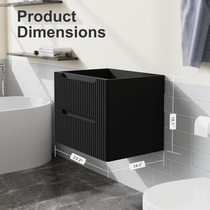 English Elm Goodyo Wall Mounted Floating Vanity Cabinet Matte Black Soft Close Drawers Mdf Bath D163096360