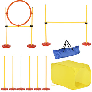 English Elm PawHut Rolling 48" T-Stand Bird Playstand with Large Perch, Stainless Bowls, Tray & Wheels Yellow W2225P173789