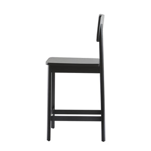 Minimalist Solid Wood Counter Stool - Set of 2 Black MASD7DBLVP Walker Edison