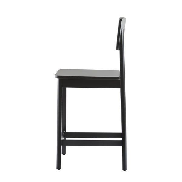 Minimalist Solid Wood Counter Stool - Set of 2 Black MASD7DBLVP Walker Edison