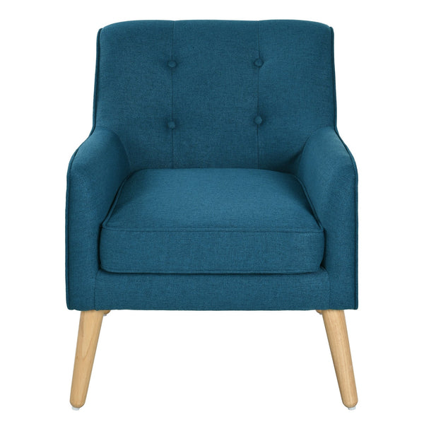 English Elm Mid-century Modern Accent Chair Tufted Polyester Upholstery Tapered Birch Legs N767P419113U