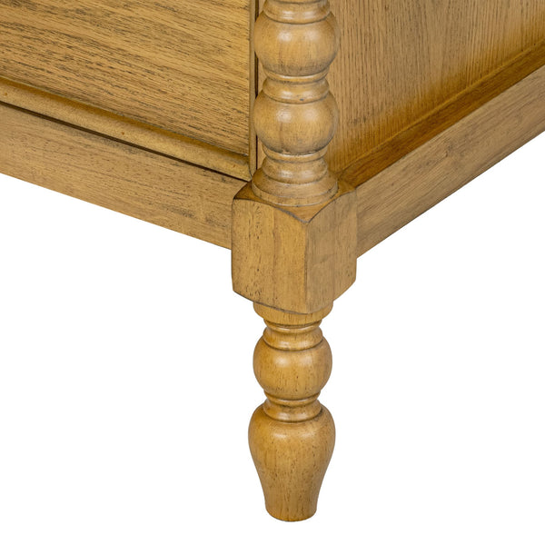 JLA Home Madison Park Signature - Small Dresser with Six Drawers, Vintage-Inspired Spindle Legs, Anti-Tip Safety & Quiet Glides Natural MPS137-0327