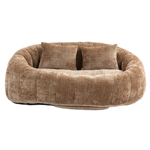 English Elm Bean Bean Bag Sofa High-Density Memory Foam Two-Seater Lounger High Back Chenille Cozy Support Coffee W395P181441