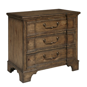 Revival Row 3-Drawer Nightstand Brown with Village Lane Finish P348140 Pulaski Furniture