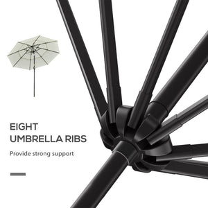 English Elm Outsunny 9Ft Deluxe Patio Umbrella With Crank & Tilt, Vented 3-Tier Canopy For Ultimate Shade Comfort W2225P200443-GIGA