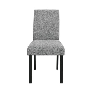 English Elm Sarang Faux Marble White & Black Dining Table with 4 Padded Grey Chairs — Solid Wood, Sturdy Build B201P359581