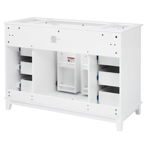 English Elm Christopher Knight Home® - 46" Bathroom Vanity Cabinet Only – 6 Soft-Close Drawers, Double Doors, Pine Legs, Open-Back Design N759P351752K