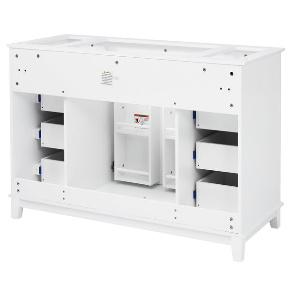English Elm Christopher Knight Home® - 46" Bathroom Vanity Cabinet Only – 6 Soft-Close Drawers, Double Doors, Pine Legs, Open-Back Design N759P351752K