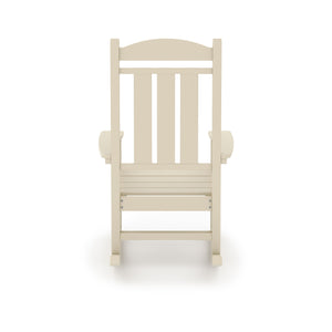 English Elm Beige Hdpe Poly Lumber Porch Rocking Chair with High Back for Outdoor Patio Use Beige B195P198775
