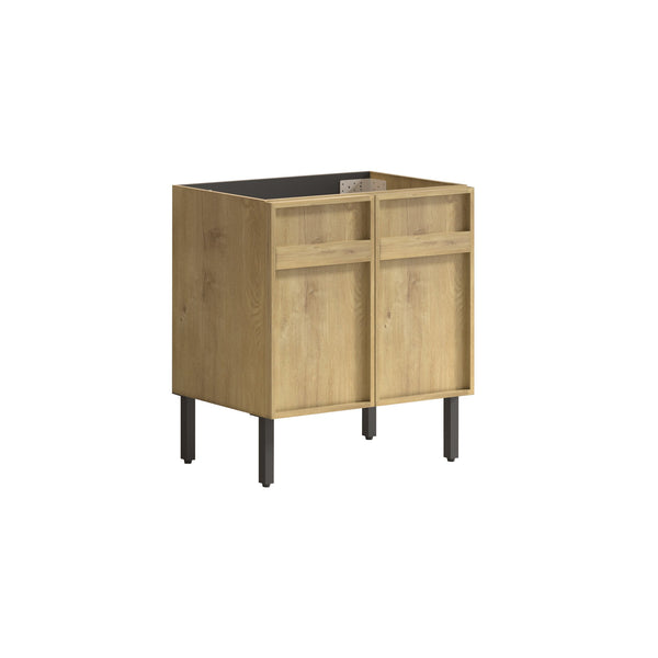 English Elm 30inch Floating Bathroom Vanity with 3d Carved Panels and Spacious Drawer Storage W3520P455333