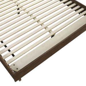 English Elm Hemlock Solid Wood Queen Platform Bed with Tall Headboard, Full Slat Support, Warm Brown Finish B062S01362