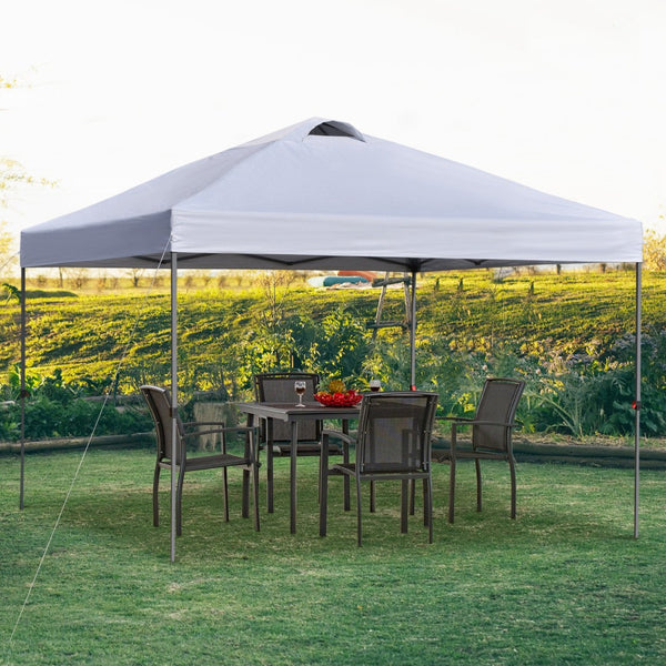English Elm Outsunny 10' X 10' Instant Pop-Up Canopy Tent With Adjustable Height, Carry Bag & Ventilated Roof W2225P200700-GIGA