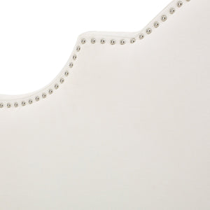 English Elm Christopher Knight Home® - Upholstered Headboard Queen with Nailhead Trim, Sturdy Steel Legs, Adjustable Height, Sleek Design Ivory 57869.00IVY