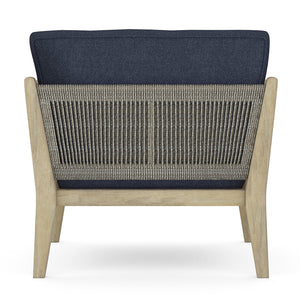 English Elm Cayman Outdoor Conversation Chair Slate Grey — Handcrafted Acacia & Rope, Water-Resistant Cushions, Modern Comfort B136P159362