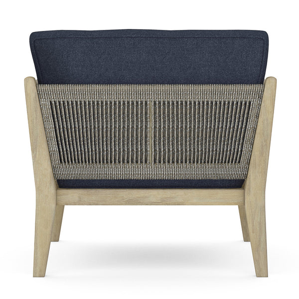 English Elm Cayman Outdoor Conversation Chair Slate Grey — Handcrafted Acacia & Rope, Water-Resistant Cushions, Modern Comfort B136P159362