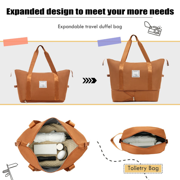 English Elm Softside Expandable Spinner Luggage Set with Tsa Lock Duffel Polyester Travel Orange N732P201004G