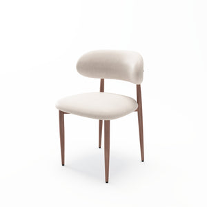 English Elm Dining Chair Set with Wood Grain Metal Frame Upholstered Seat Modern Farmhouse Kitchen Cream W3316P449686