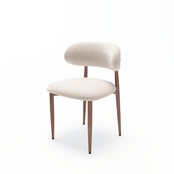 English Elm Dining Chair Set with Wood Grain Metal Frame Upholstered Seat Modern Farmhouse Kitchen Cream W3316P449686