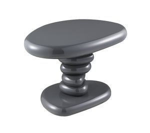 English Elm Charlene Gray High Gloss End Table with 60mm MDF Top & Metal Base, Contemporary 40lb Capacity B2726P404307