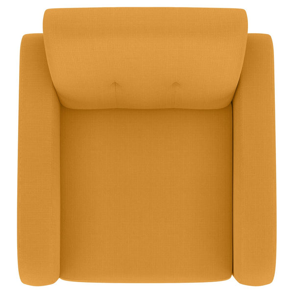 English Elm Ashby Compact Linen Accent Chair with Solid Wood Legs for Bedroom Reading Nooks B127P409839