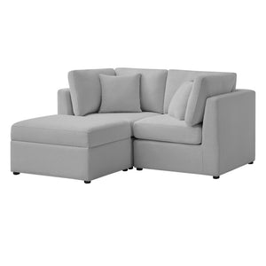 English Elm Chauncy Modular Three Piece Chofa with Storage Ottoman for Cozy Living Spaces B050S00036