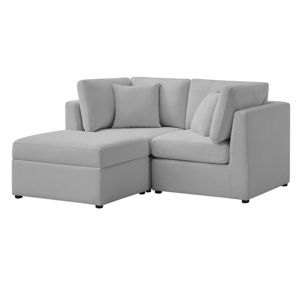 English Elm Chauncy Modular Three Piece Chofa with Storage Ottoman for Cozy Living Spaces B050S00036