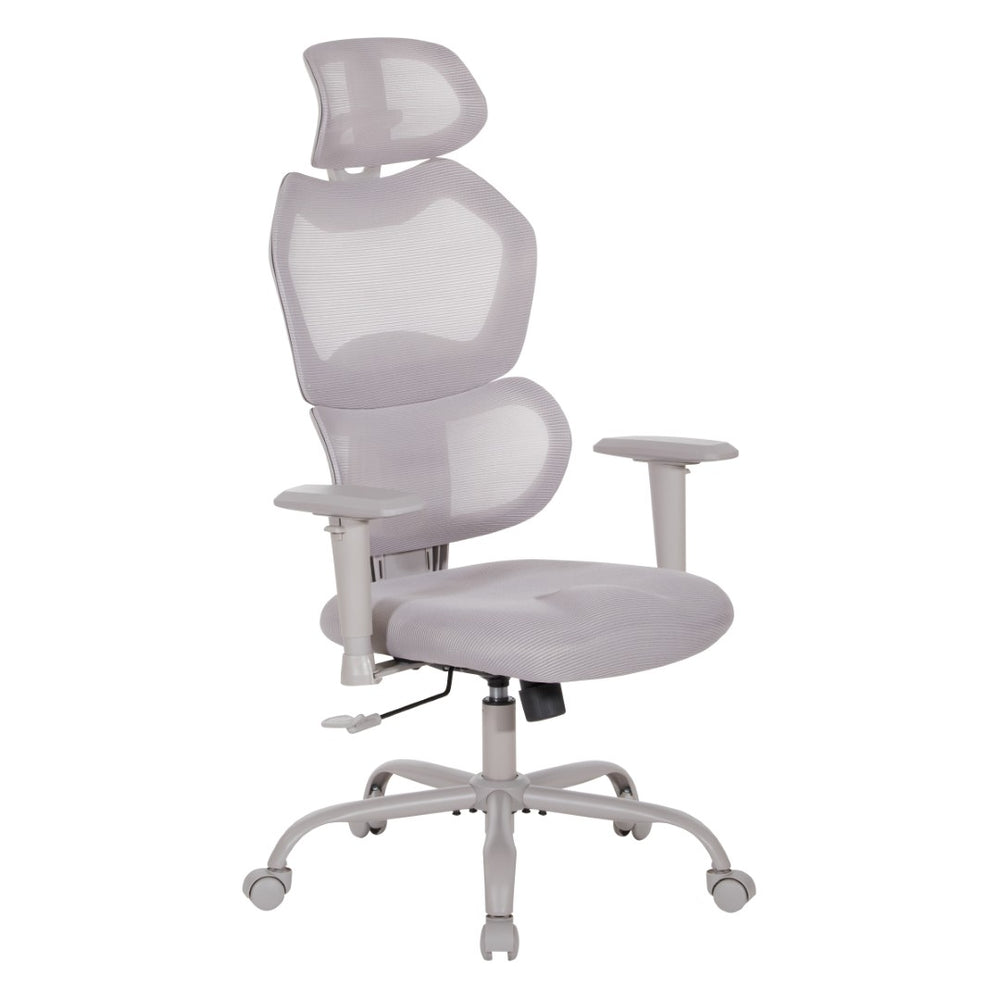 OSP Home Furnishings Ventilated Mesh Office Chair with Lumbar Support Adjustable Headrest and Ergonomic Tilt EM14622HR-2