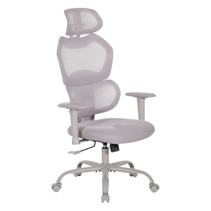 OSP Home Furnishings Ventilated Mesh Office Chair with Lumbar Support Adjustable Headrest and Ergonomic Tilt EM14622HR-2