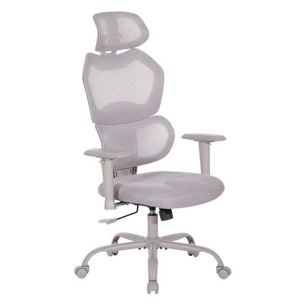 OSP Home Furnishings Ventilated Mesh Office Chair with Lumbar Support Adjustable Headrest and Ergonomic Tilt EM14622HR-2