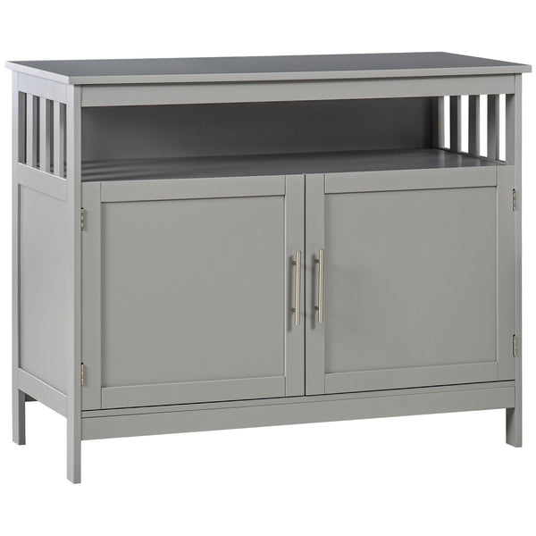 English Elm Homcom Modern Sideboard Buffet Cabinet: Stylish Grey Storage For Kitchen, Dining, Or Coffee Bar W2225P217395