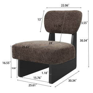 English Elm [set of 2] Beige Polyester Barrel Lounge Chairs with Black Wood Base for Living Room Black,Dark Brown N767P373046R