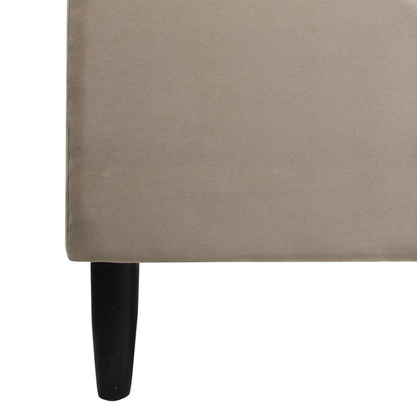 English Elm Jennifer Taylor Home - Aspen King Platform Bed Set With Vertical Tufted Headboard In Mink Beige Velvet - Durable & Stylish B2719P238520