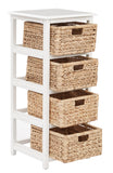 OSP Home Furnishings Seabrook Four-Tier Storage Unit White